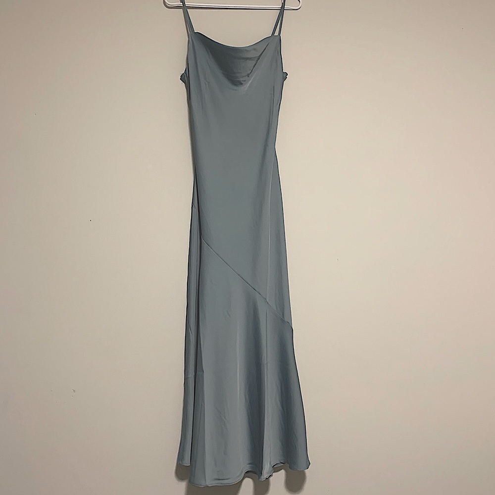 SLIP DRESS | 90s STYLE DUSTY BLUE DRESS